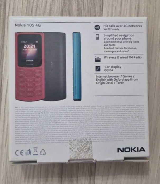 Telefon mobil Nokia 105 4G, Dual SIM, Black