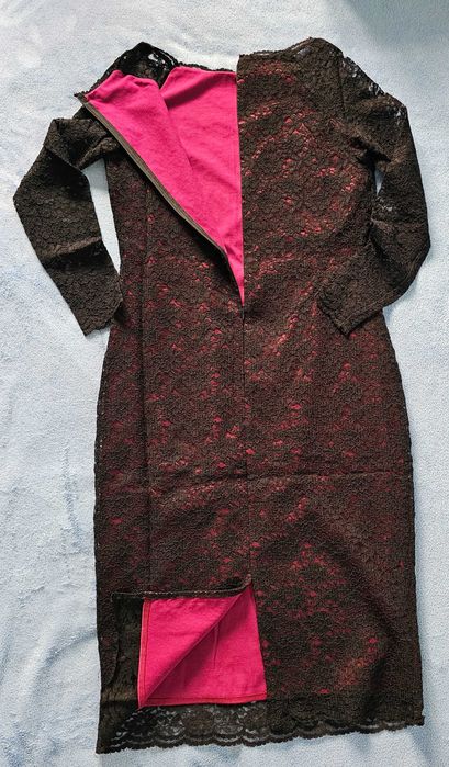 Rochie midi din dantelă cu mâneci lungi, mărimea M/L