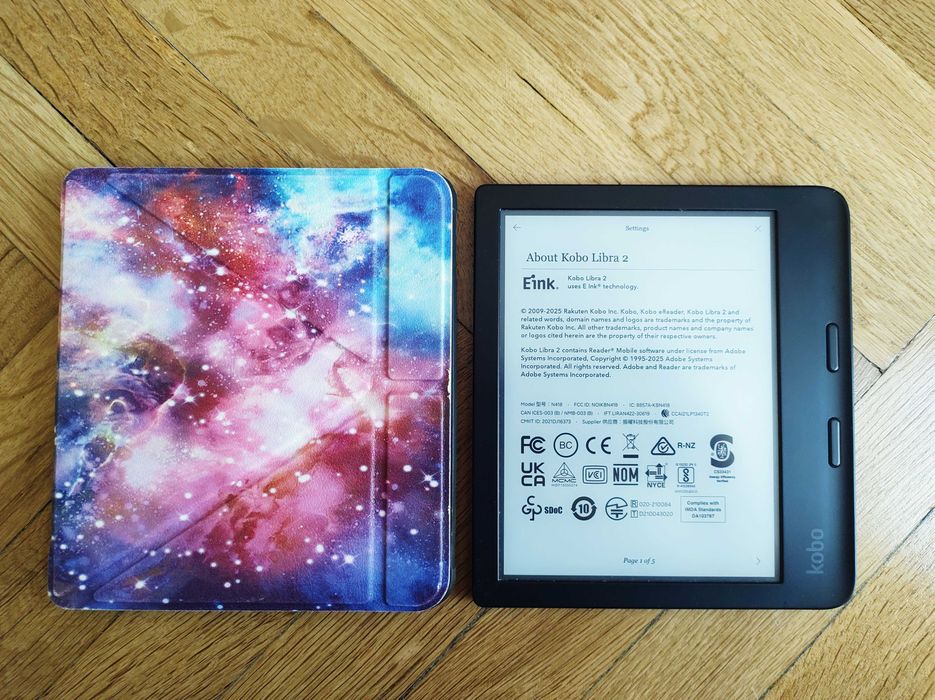 Kobo Libra 2 електронна книга с подсветка четец за книги 7" + калъф