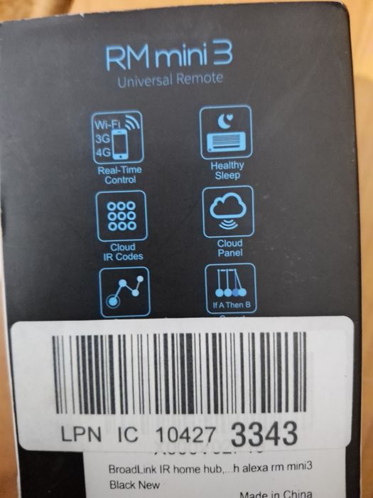 Telecomanda inteligenta Broadlink RM Mini 3, Wi-fi, 4G (Negru)