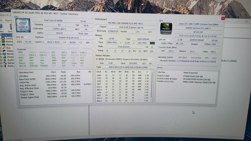 Vand calculator gaming i9, gtx1080ti, 16gb ram, 512gb stocare