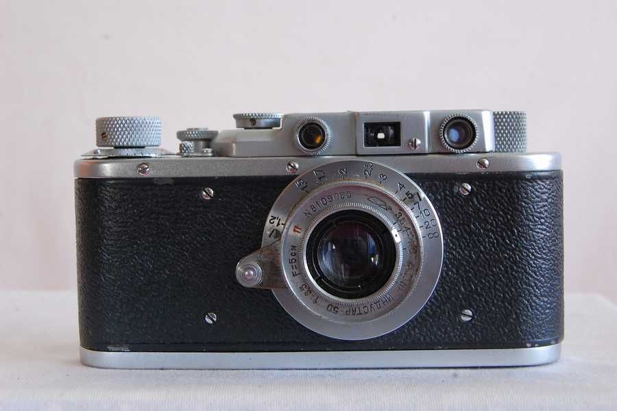 Zorki 1 cu industar 3.5 50, aparat foto clasic telemetric copia leica