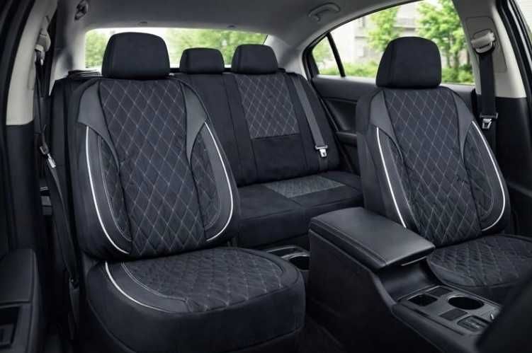 Huse scaune universale Premium compatibile SUV , Limuzine gri cu negru
