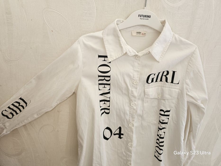 Рубашка оверсаиз для девочек 8-9 лет