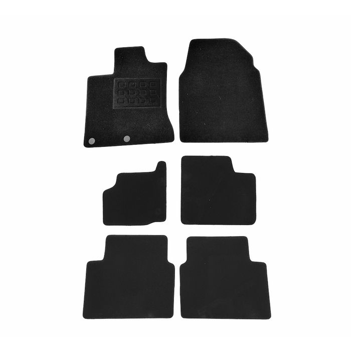 Covorase mocheta Nissan Qashqai +2 2008-> (Rand 1, 2 si 3), Negre, set de 6 bucati