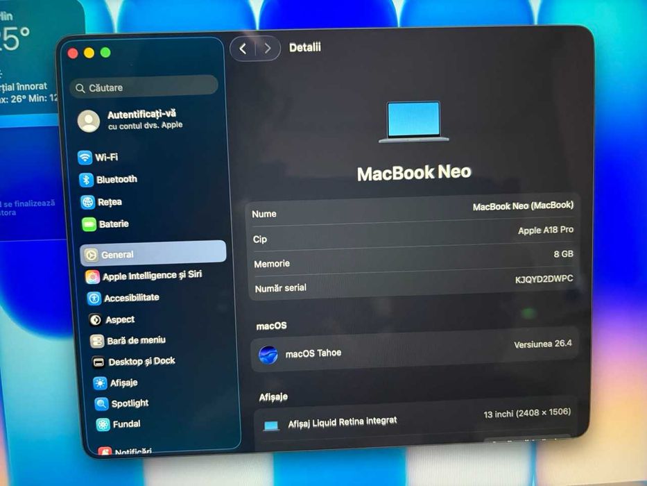  Apple / MacBook Neo 13'' / 256+8 / Indigo / 1 Incarcare / Factura