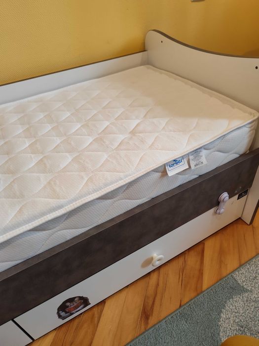 Бебешко легло LORELLI Maxi Plus 70/160 Бяло/Stone Grey + Матрak