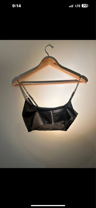 Set top si fusta negru S