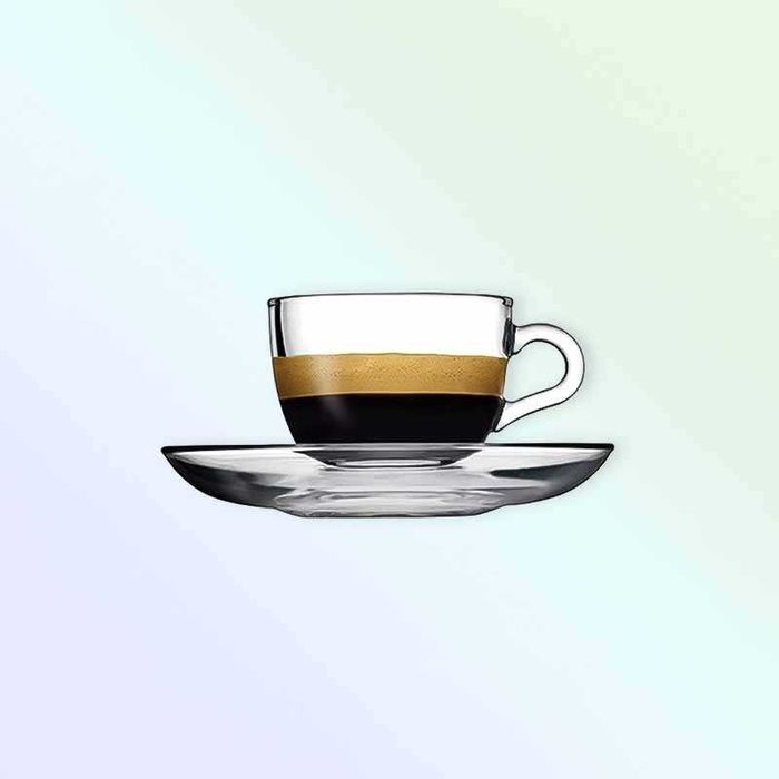 Чаша с чинийка за кафе 90 мл Basic Pasabahce, 6 чаши и 6 чинийки