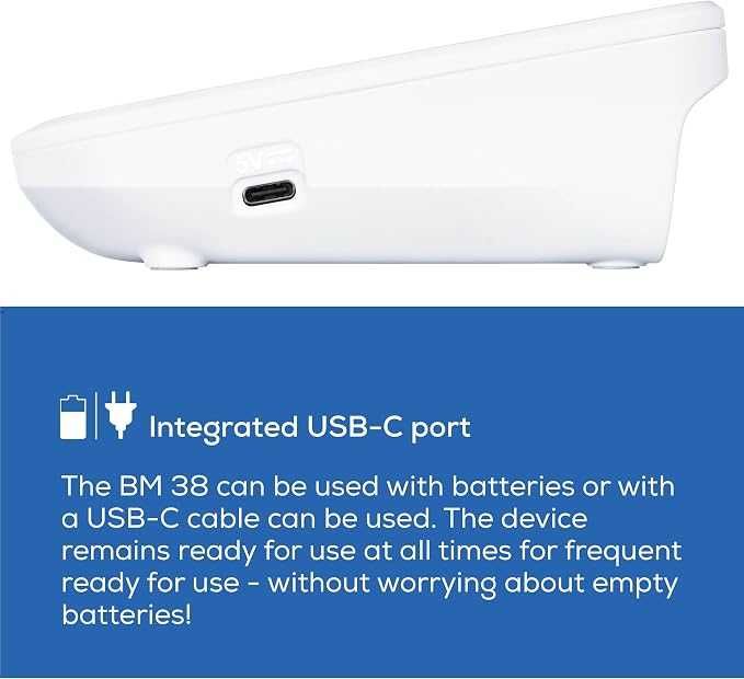 Апарат за кръвно Beurer BM 38, Индикатори за аритмия, Риск, Памет чрез приложение, USB-C, 22-42 см.