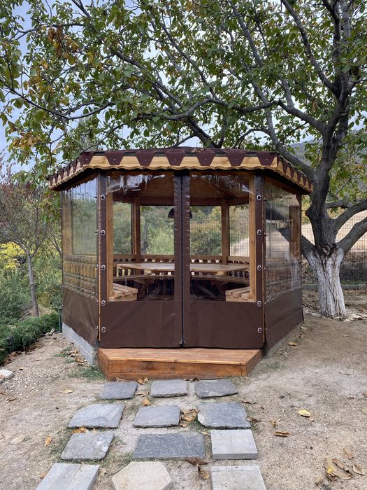 Ветроупорни завеси кристал винил PVC тенти сенници брезент