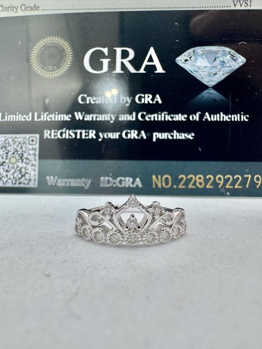 Сребърен пръстен с мойсанит (Диамант) 1.3 карата