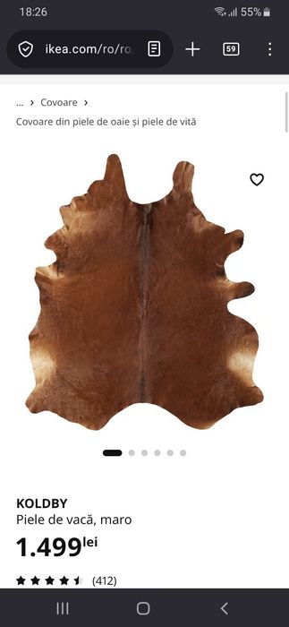 Covor piele vaca ikea Koldby