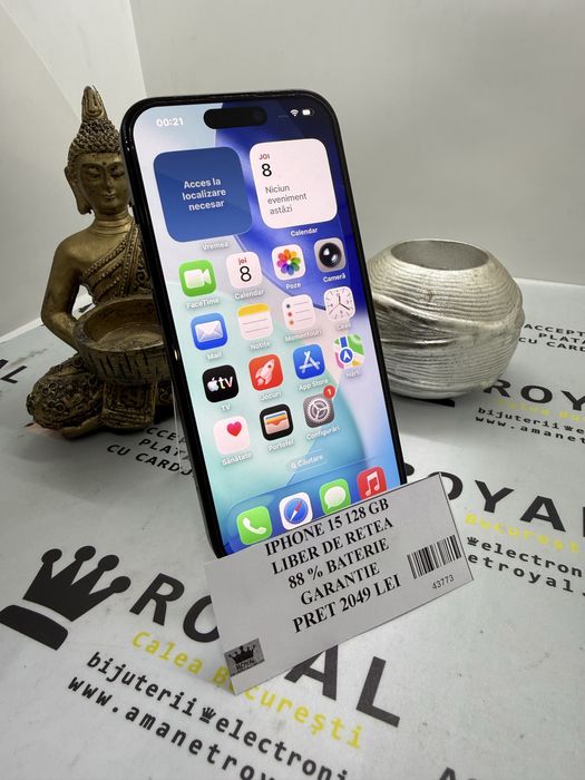 Amanet Royal : Iphone 15 128 GB / 88% Baterie / Garantie