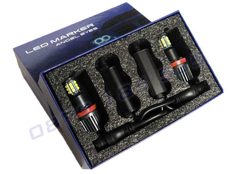 Висикокачествени LED ангелски очи бяла светлина BMW бмв фарове лед