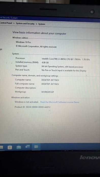 Ноутбук Lenovo Intel Core I3
