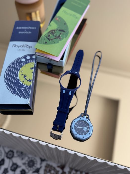 Ceas Audemars Piguet x Swatch RoyalPop Albastru + Curea – Nou, în cutie