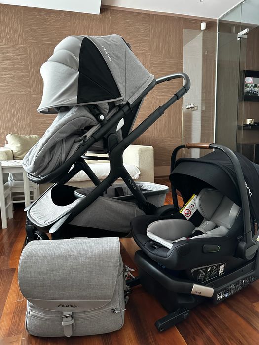 NUNA Travel System Demi Grow Double Stroller + Pipa Next За породени деца или близнаци / Комбинирана количка Нуна + столче за кола