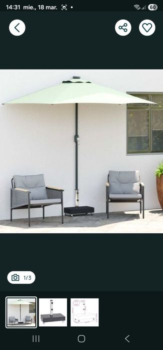 Suport pentru umbrelă, negru, 45x25x8 cm, granit