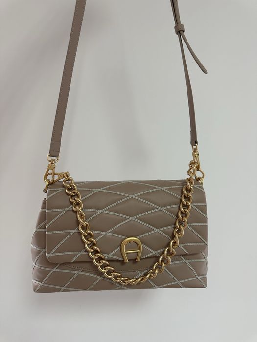 Чанта Aigner Tasche Maggie Topstitch Warm Taup