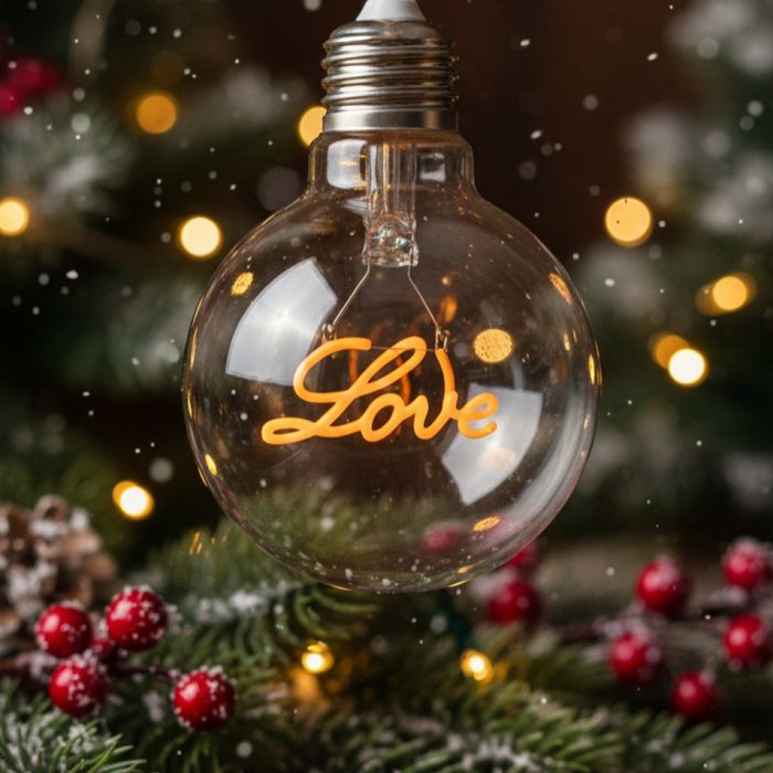 LED декоративна крушка с фигура – Love – Топъл празничен акцен