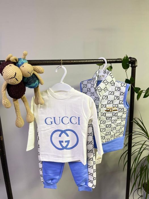 Детский комплект тройка с жилеткой