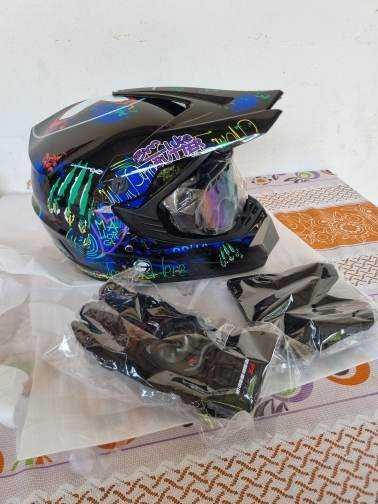 Casti moto off road/atv/enduro +Ochelari+Manusi +cagula