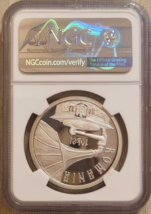 Moneda BNR 10 lei argint Maria Tanase gradata NGC PF 69 UC