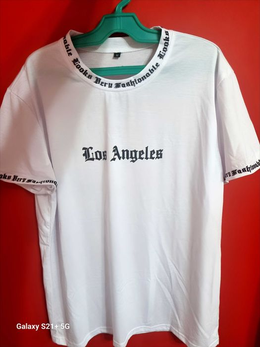 ЛОС АНДЖЕЛЕС Печатна тениска, Мъжка ежедневна удобна тениска,