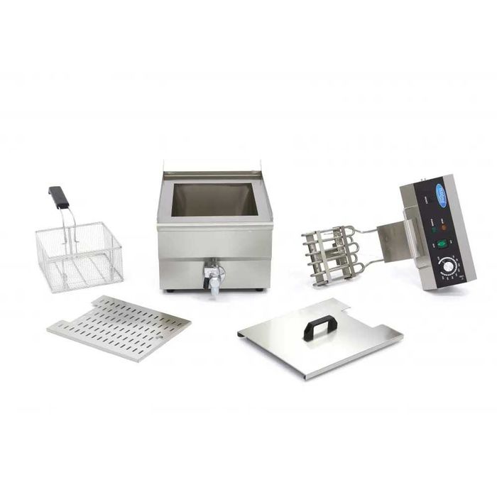 Фритюрник 16 л - с кран, студена зона и регулируем термостат