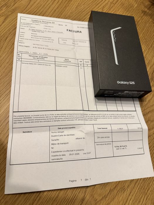 Samsung Galaxy S25, Dual SIM, 12GB RAM, 128GB, 5G, Navy Sigilat ! Acte