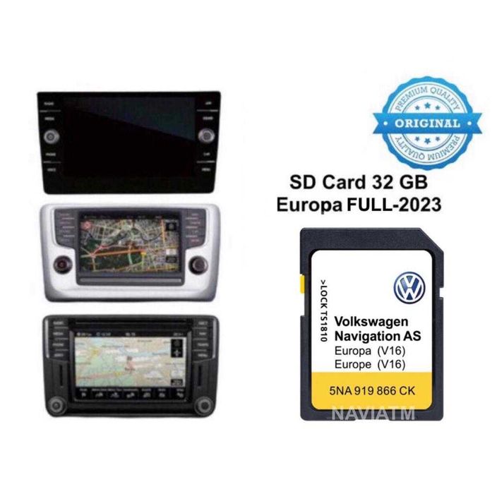 Harta 2026 Card Original VW Discover MIB2 32GB  Passat B8 Tiguan Golf