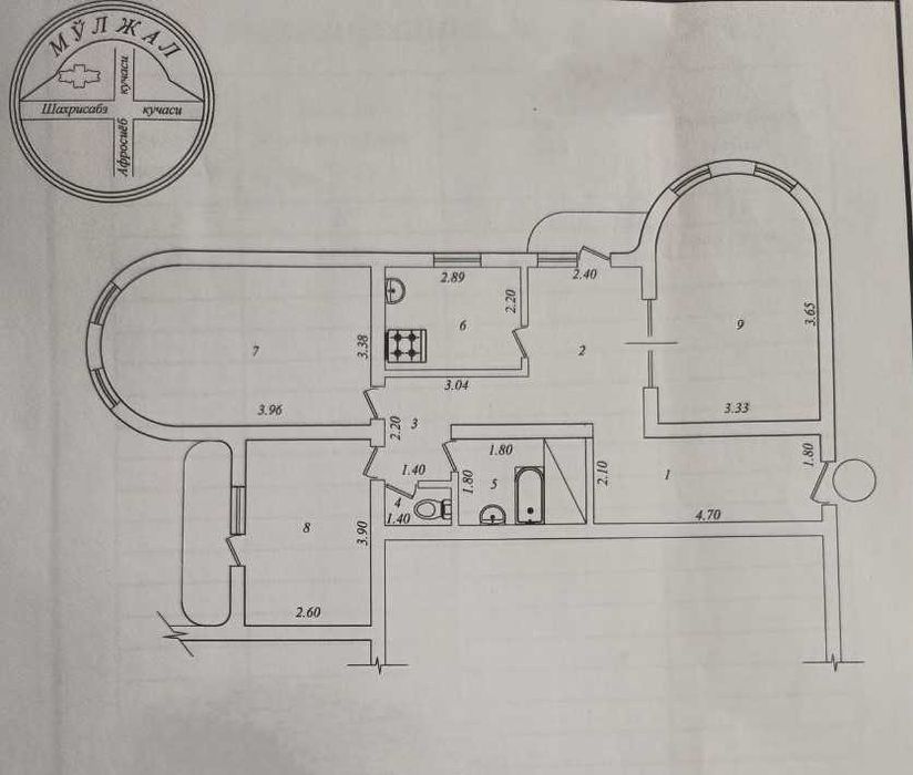 м.Ойбек Энжел 3-комн 12/16 80 м² комн и с/у раздельные без рем 2 лифта