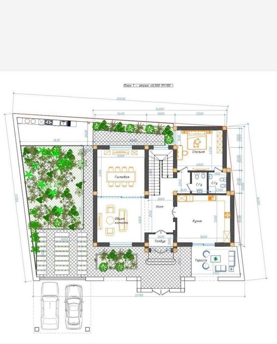 м.Буюк Ипак Йули Sayram Village 3,75-сот 6-комн 510 м² 2-этажа коробка