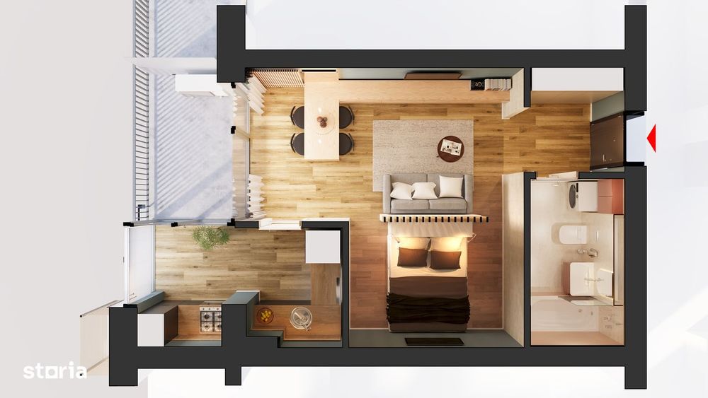 HILS Sunrise Garsoniera tip 1B