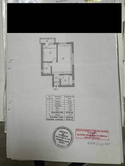 2 camere 49mp Bazilescu an 2013 str Panciu Damaroaia sector 1