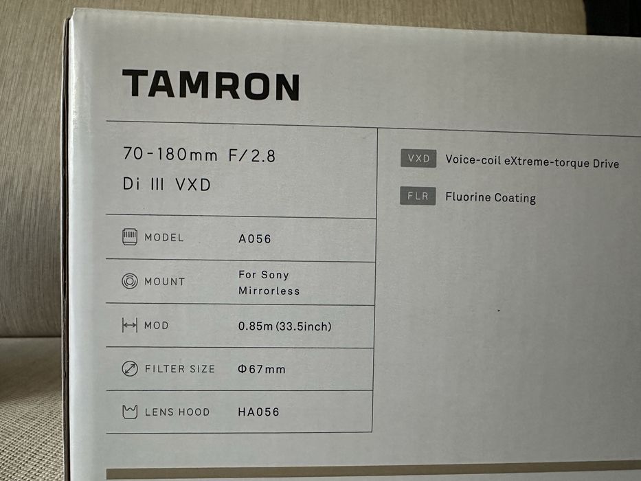 Tamron 70-180 f/2.8 Di III VXD - Sony E