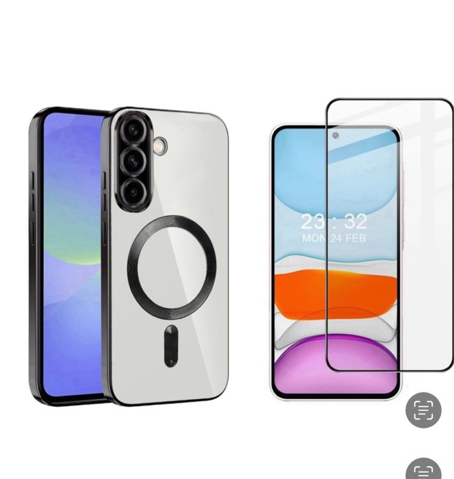 Husa Luxury Magsafe si Folie Sticla - Samsung S24 FE S25 FE S25 EDGE