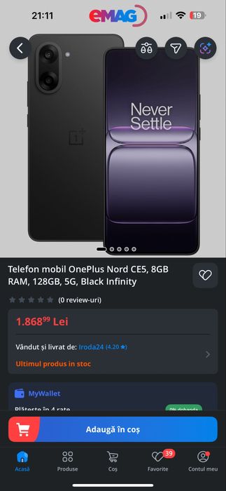 OnePlus Nord CE5, 8GB RAM, 128GB + 8GB RAM, 5G ca nou!
