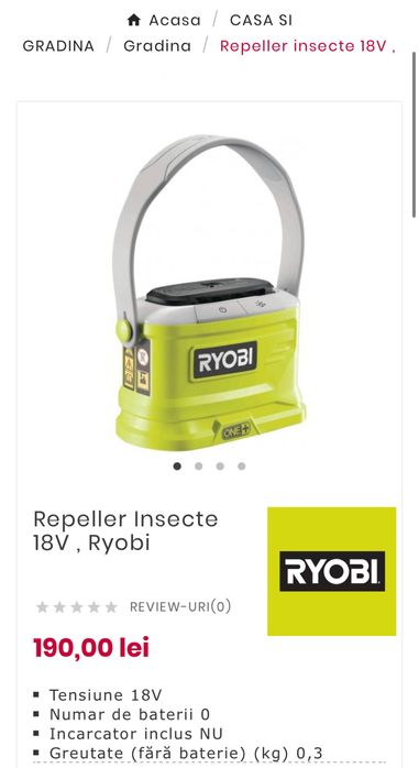 Repelent de insecte Ryobi