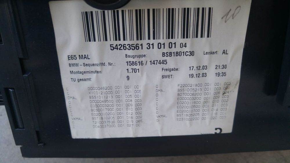 cotiera bmw seria 7 e65