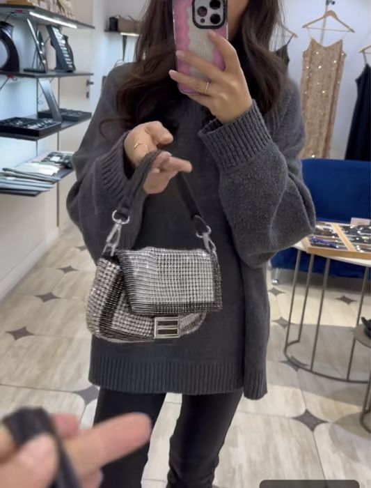 Сумочка кожа со стразами