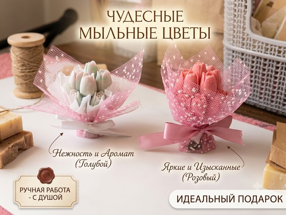 Мыльные цветы ручной работы