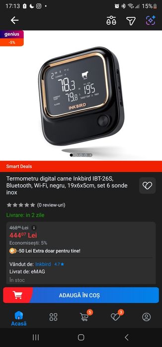 Termometru gratar ink bird  smart