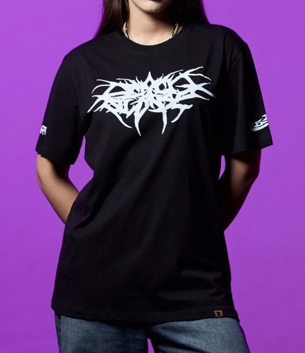 Tricou Porc Opium negru unisex nou, editie limitata Beach Please + 2 pinuri Glow in the Dark