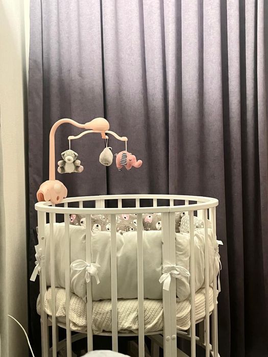 Детская Кровать-трансформер с маятником TOMIX Aurora, белый