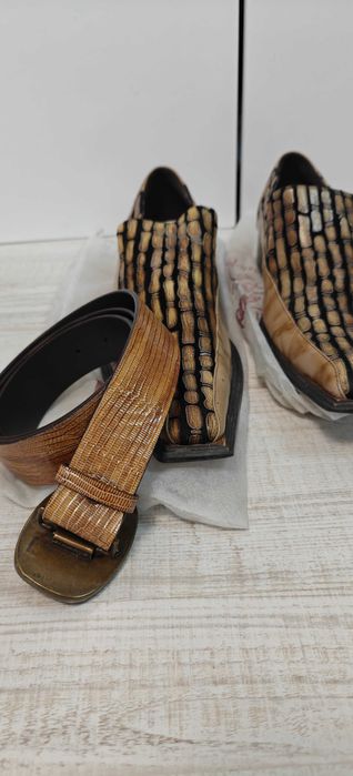 Мъжки обувки от крокодилска кожа стил "Евгени Минчев"