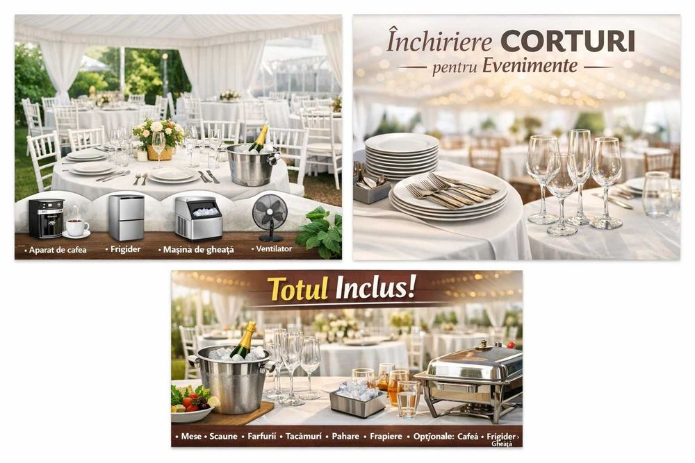 Închiriere corturi pentru evenimente – Complet utilate