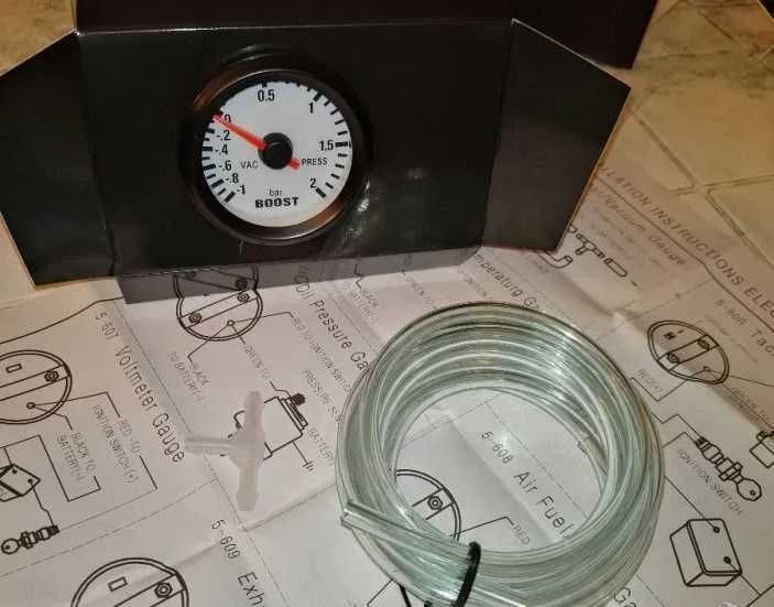 Бустметър,2 бара,с мап сензор,механичен,2 модела,52мм,60мм,Boostmeter
