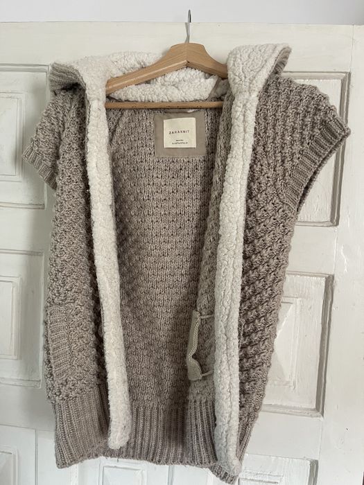Vesta lana Zara knit cu blana